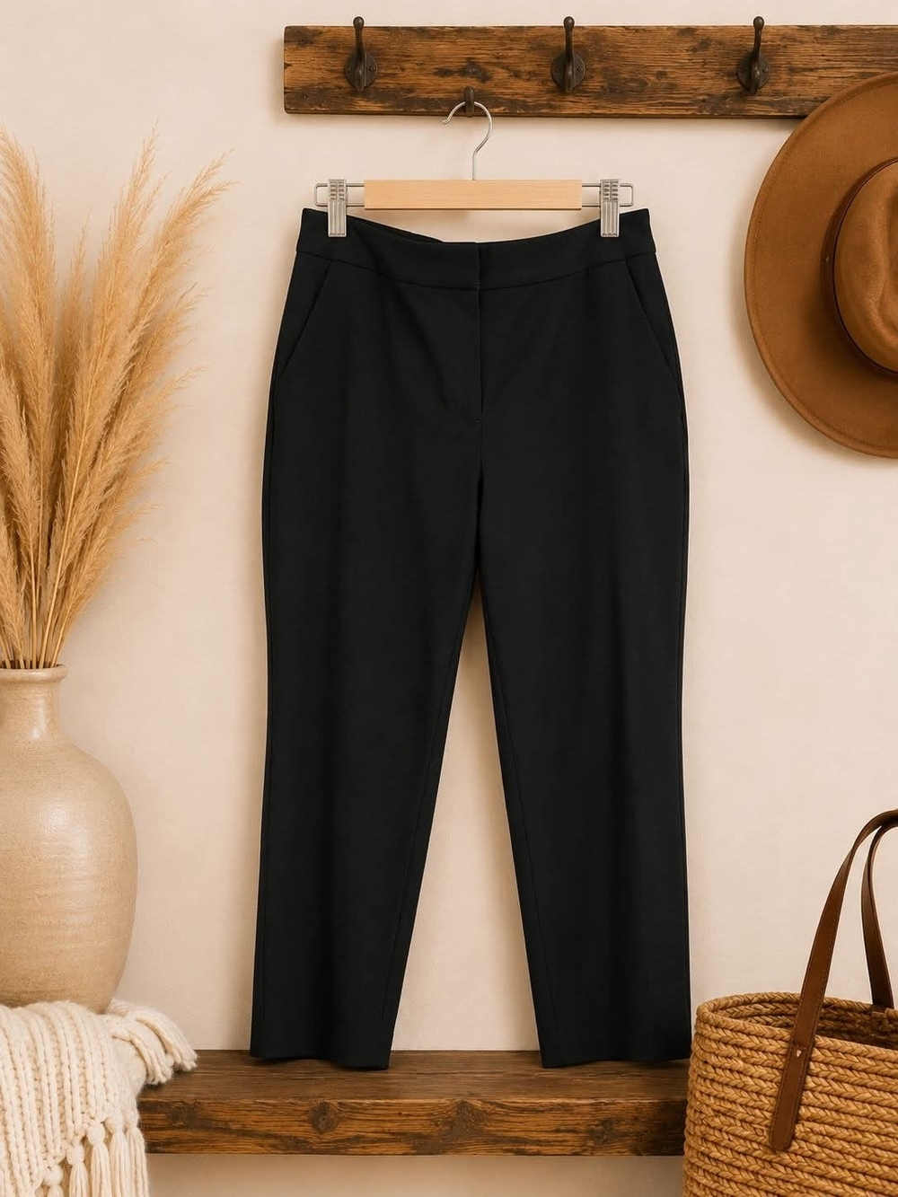 Express Black Ankle-Length Straight Pants